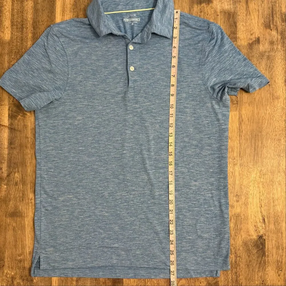 J. Crew Performance Polo Short Sleeve Golf Resort Preppy Heather Blue Men Medium